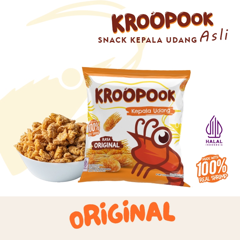 

3 pcs x 35gr KROOPOOK Kepala Udang Snack (Shrimp Head) Original Flavour