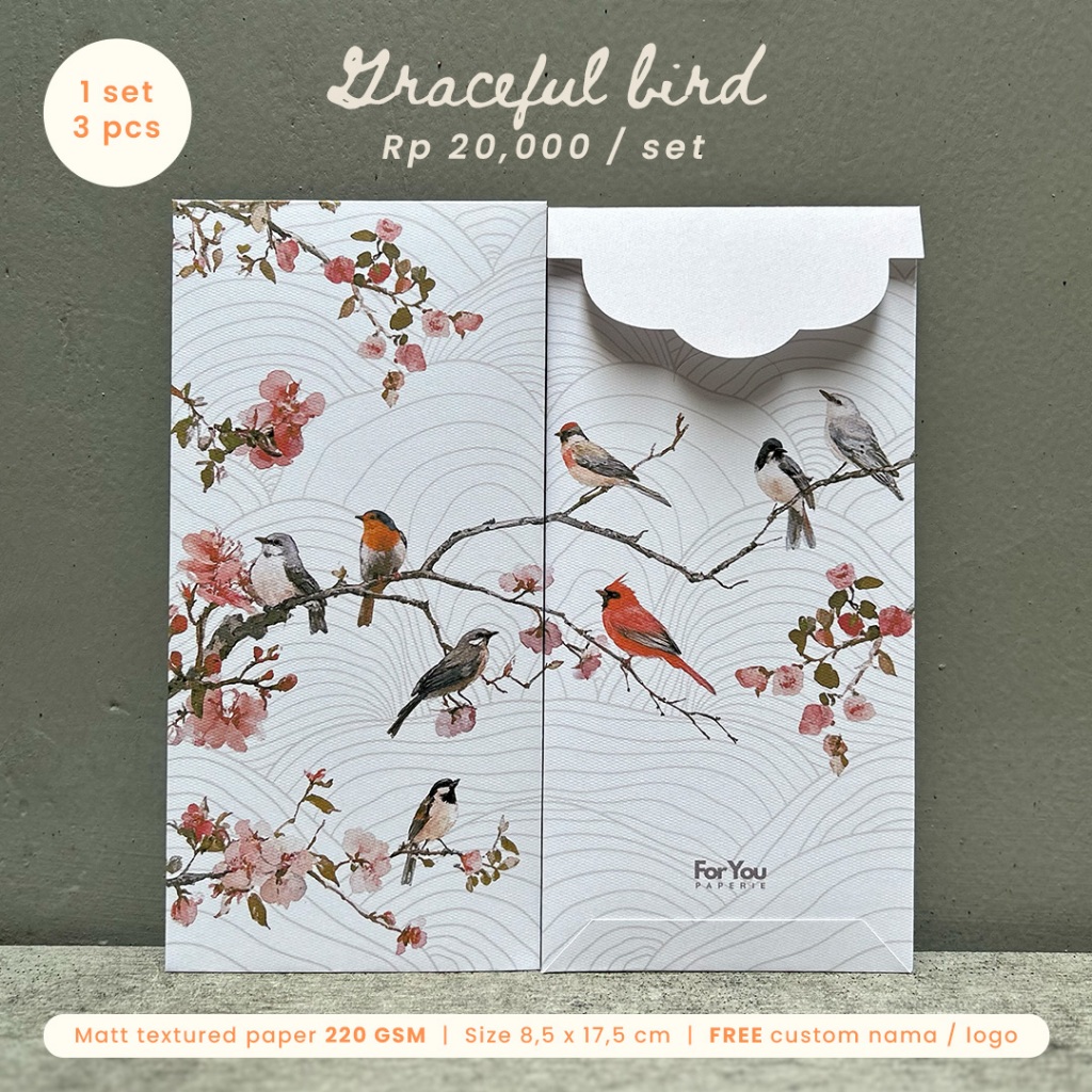 

All Occasion Money Envelope (Graceful Bird) | Angpao Segala Acara Custom (3 pcs)
