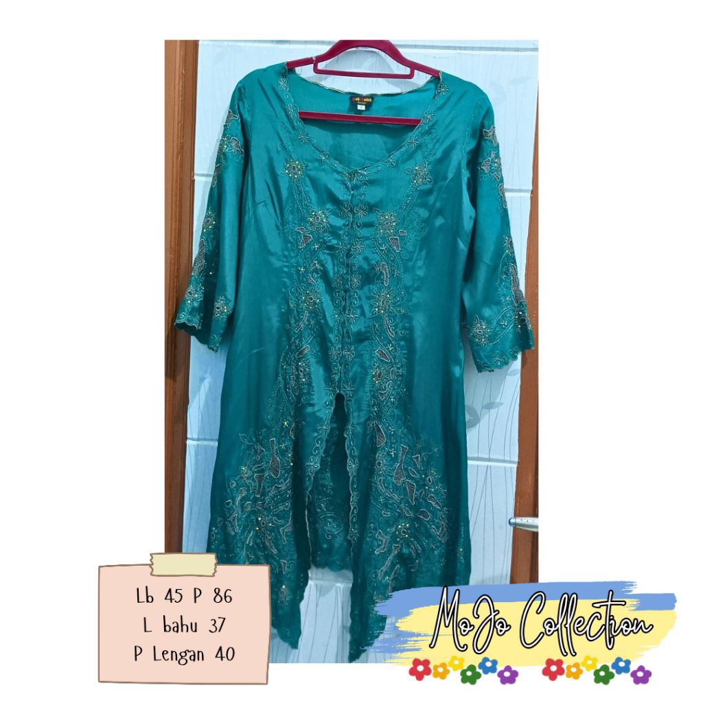 Atasan Kebaya Hijau Tosca | Kebaya Tosca | Kebaya Bali Cewek | Preloved Murah