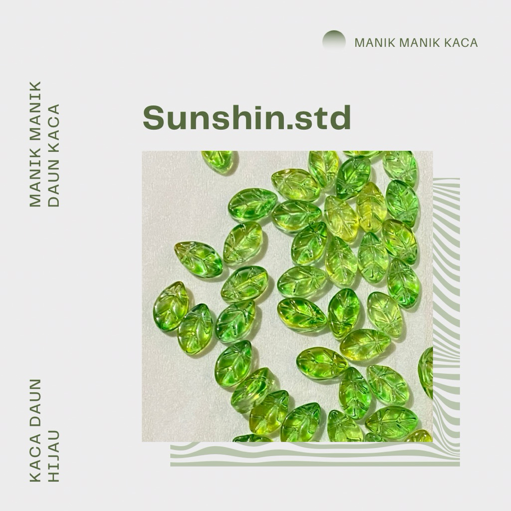 MANIK KACA BENTUK DAUN 10 pcs MANIK MANIK KRISTAL