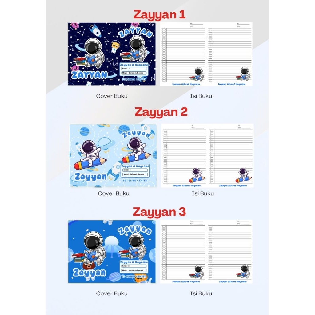 

Buku Tulisan Custom Astronot Isi 50 lembar