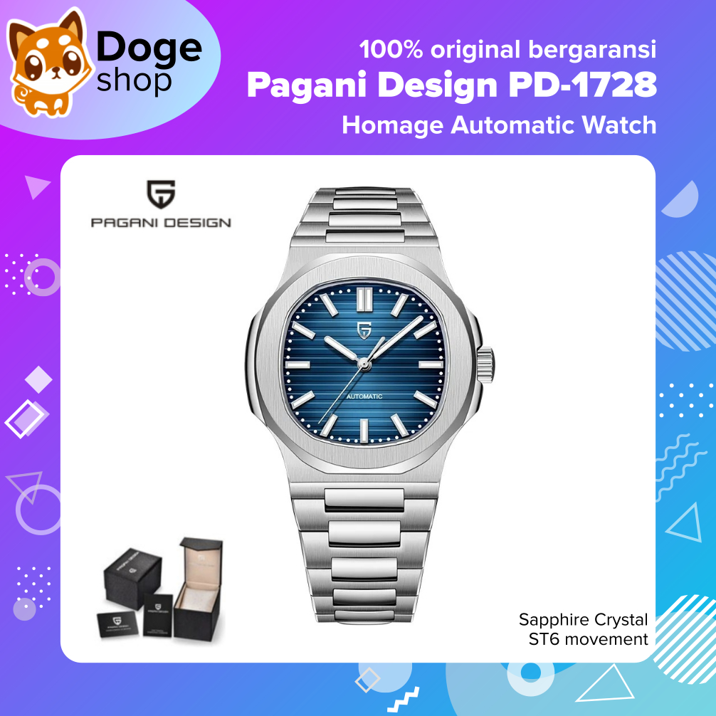 Pagani Design PD-1728 Homage Seagull Automatic Movement ST6 PD1728 Jam Tangan Sapphire