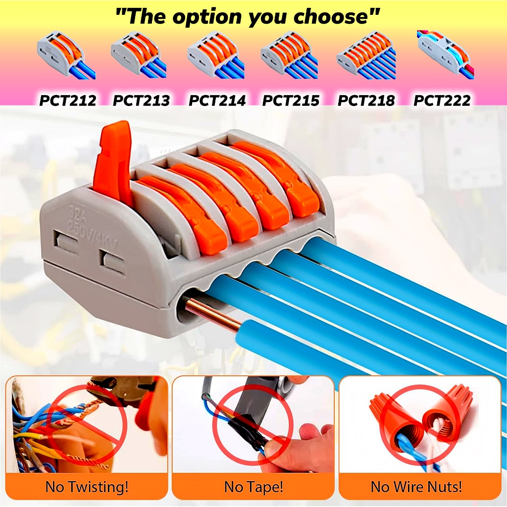 Konektor Sambungan Penghubung Kabel Listrik Jepit 2 3 4 5 8 PIN Quick Connect Splicing Wire Terminal