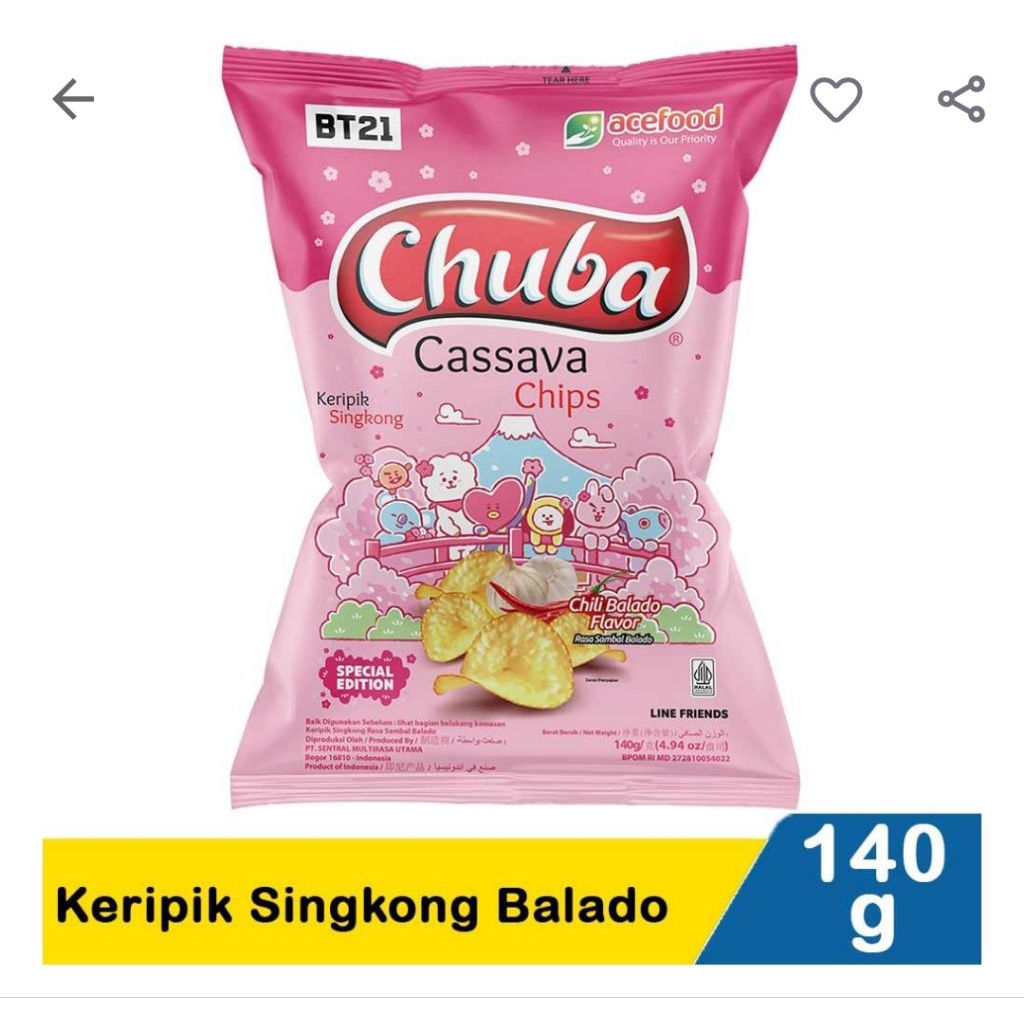 

Chuba Keripik Singkong Balado 140G