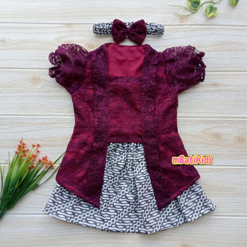 KEBAYA KUTUBARU ANAK PEREMPUAN / SETELAN KEBAYA KUTUBARU BALITA / SETELAN KEBAYA KUTUBARU ANAK PEREM