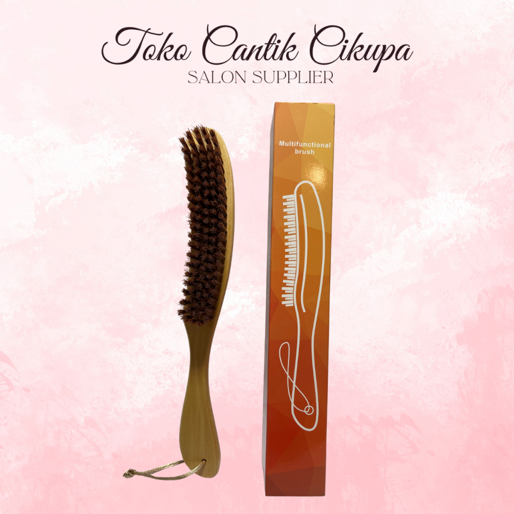 Sisir Sikat Leher Halus Gagang Kayu Brush Cukur Pangkas Rambut Barbershop