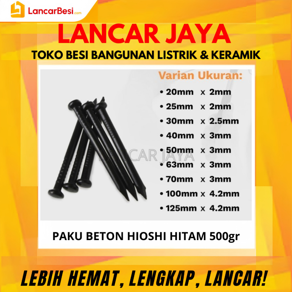 Paku Beton Hioshi Hitam 500gr