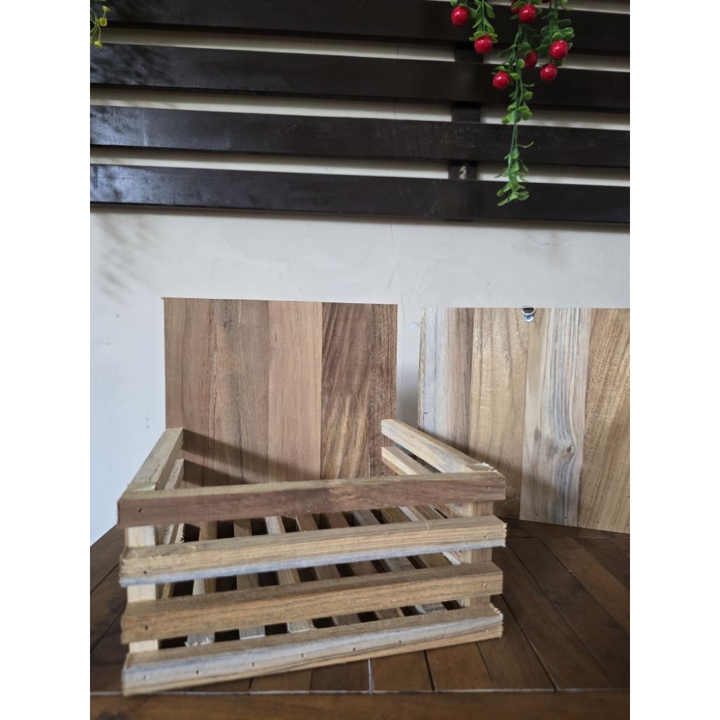 pot tempel anggrek/tanaman gantung kayu jati perhutani 20x20