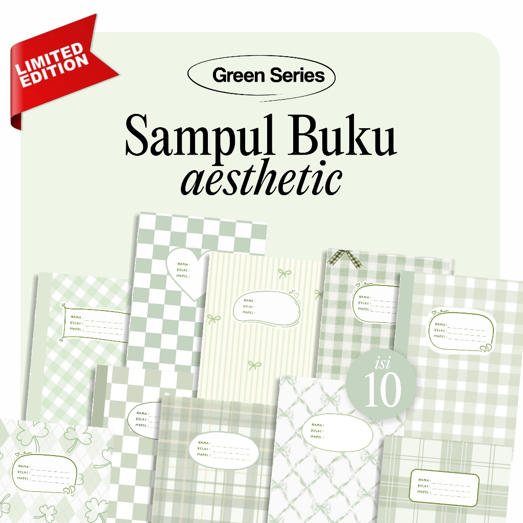 

[Green Series] isi 10 Sampul Buku Aesthetic SIDU / BIGBOSS - Cover Book Aestheic - Sampul Estetik