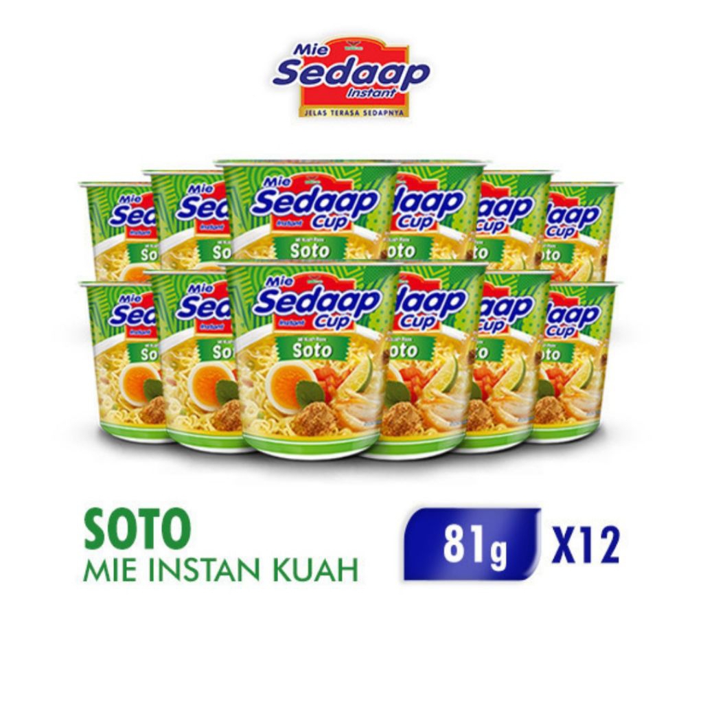 

Mie Sedaap Instant Cup Soto, isi 12 Cups