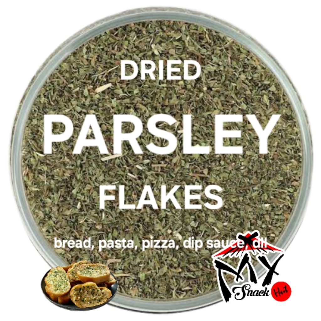 

DRIED PARSLEY FLAKES 250GR DAUN PETERSELI KERING REMPAH HERB SOUP SALAD SAUS DIP SAUCE GARNISH BREAD