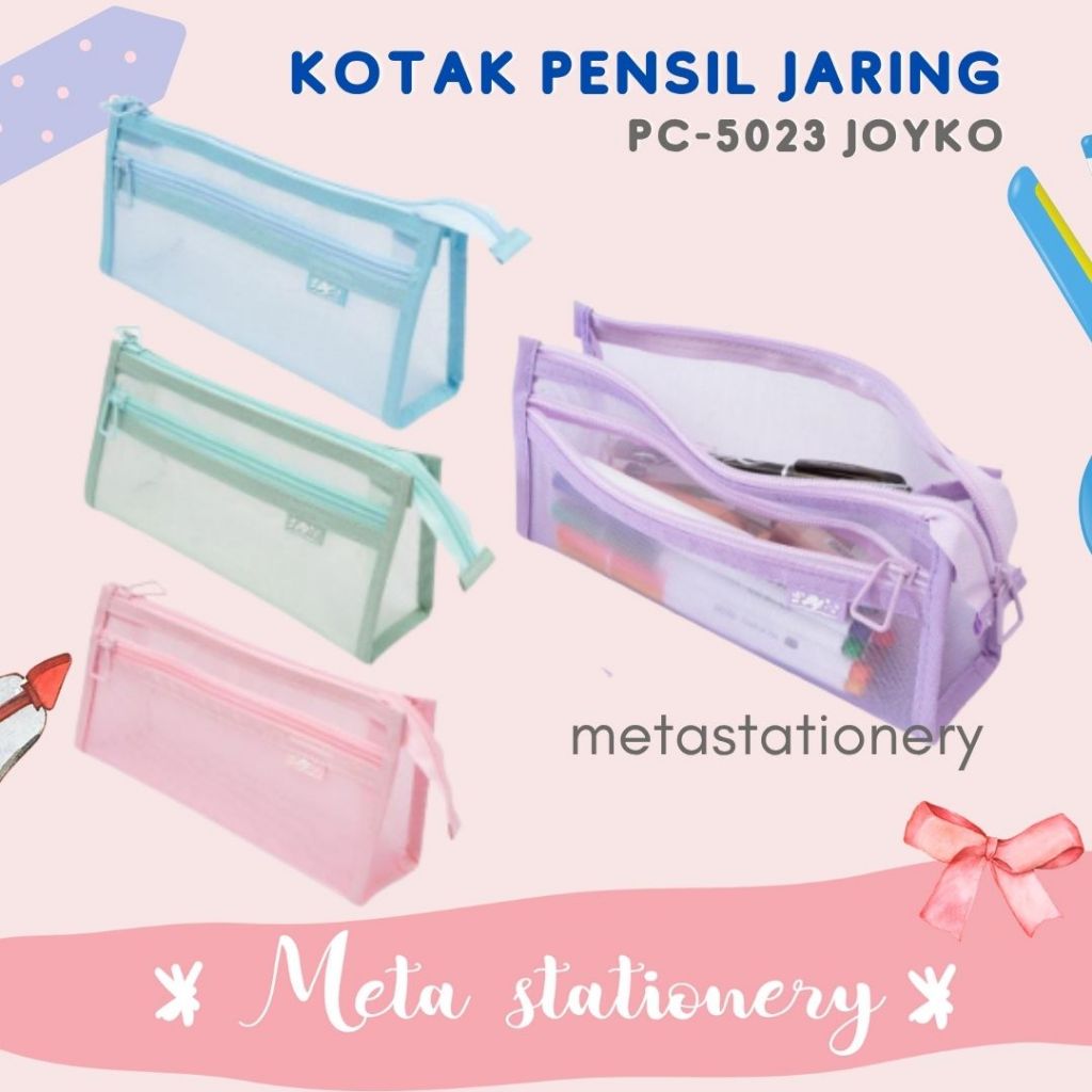 

Tempat Pensil Jaring / Kotak Pensil Multi Layer Pastel Joyko PC-5023