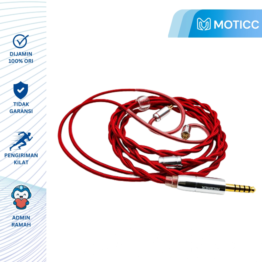 NICEHCK RedAg 4N Pure Silver HIFI Earphone Upgrade Cable