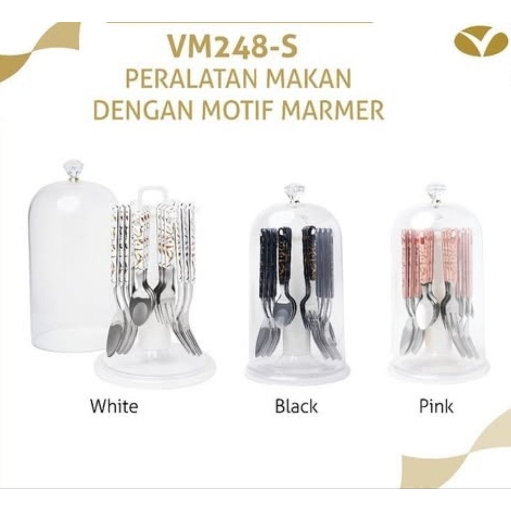 Sendok Peralatan Makan 26 Buah Dengan Motif Marble VM248S