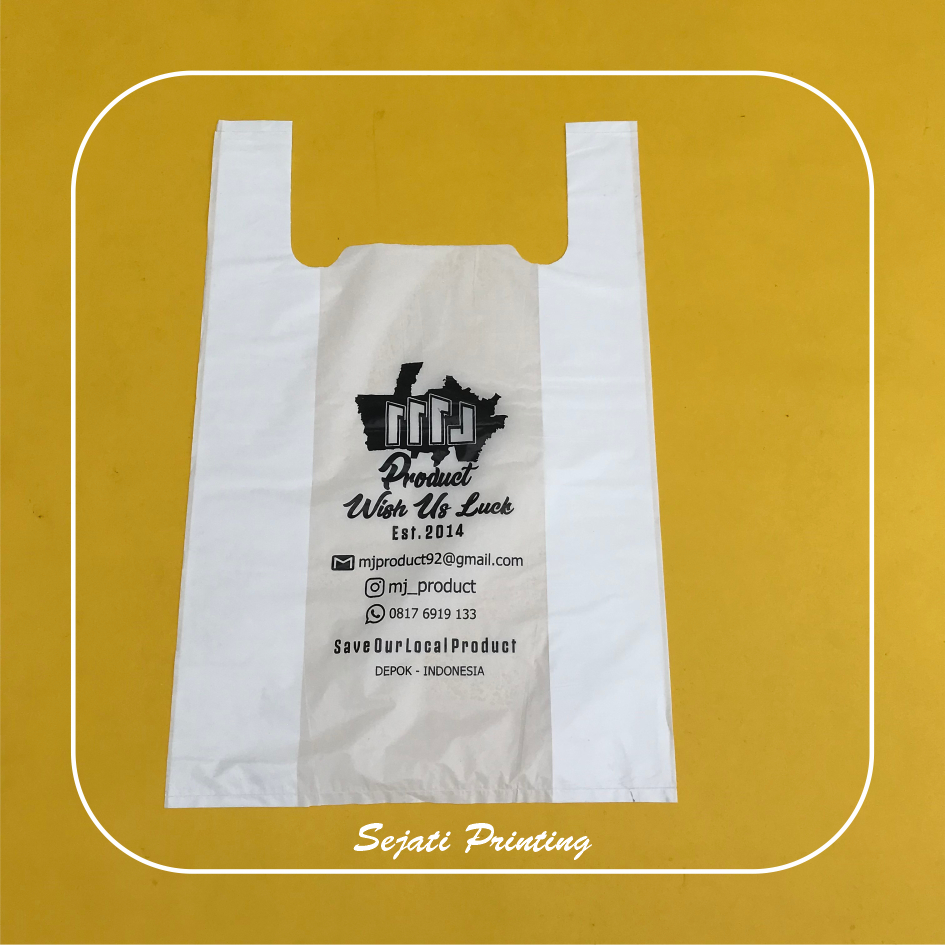 

(Isi 100 pcs) Plastik Sablon Murah HD Kresek 40 x 62cm, FREE DESAIN - SEJATIPRINTING