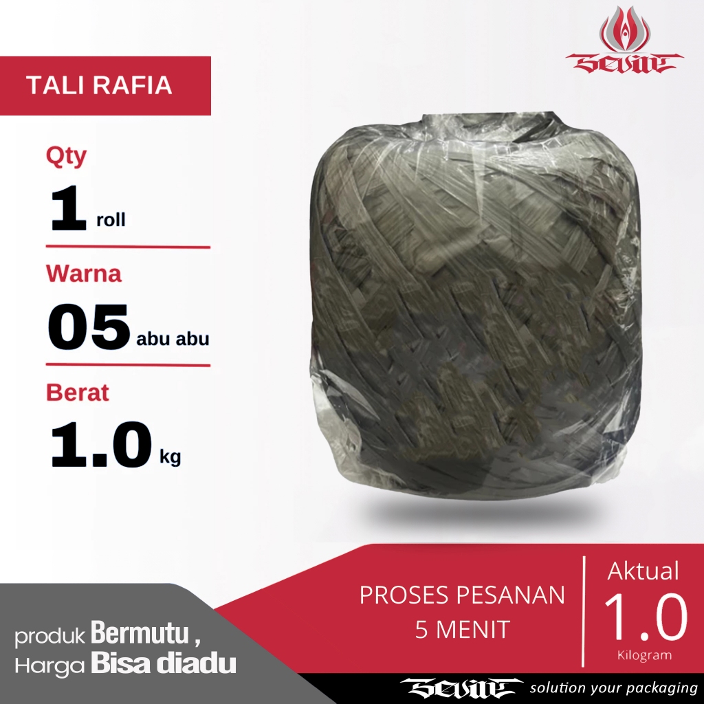 

SEVILE Tali Rafia Roll 1 KG | Rapia Tali Plastik Hitam