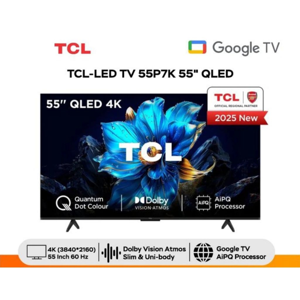 TV TCL 55 INCH TCL 55P7K 4K QLED TV TCL 55INCH 55P7K ANDROID TV