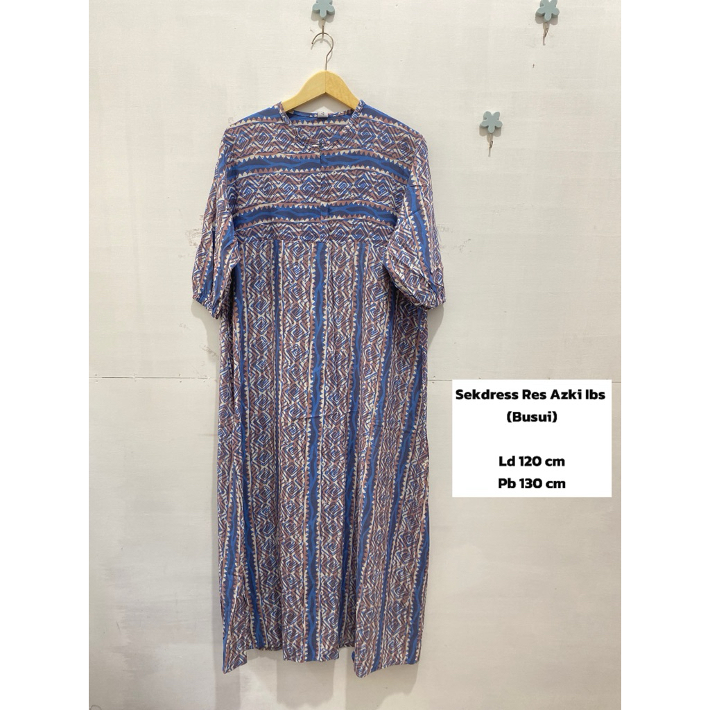 DASTER LUZA Busui | Sekdress Res Azki (Tangan 3/4 (karet) by Batik Luza Pekalongan (panjang)
