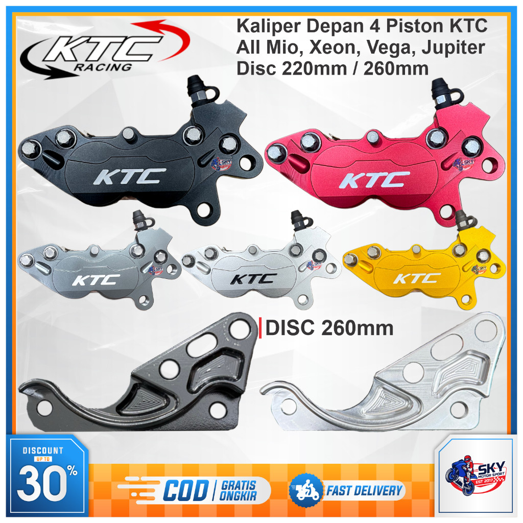 Kaliper Depan KTC Disc 260mm Mio Soul Smile J Z M3 Xeon Jupiter Vega 4 Piston