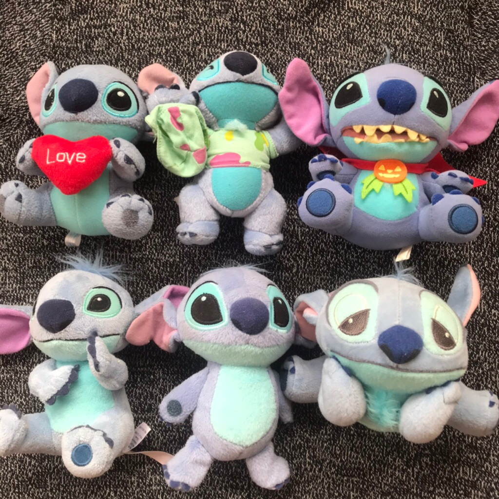 Sepasang Boneka Ganci Keyring Keychain Disney Disneyland Lilo And Stitch Pin Ganci Badge
