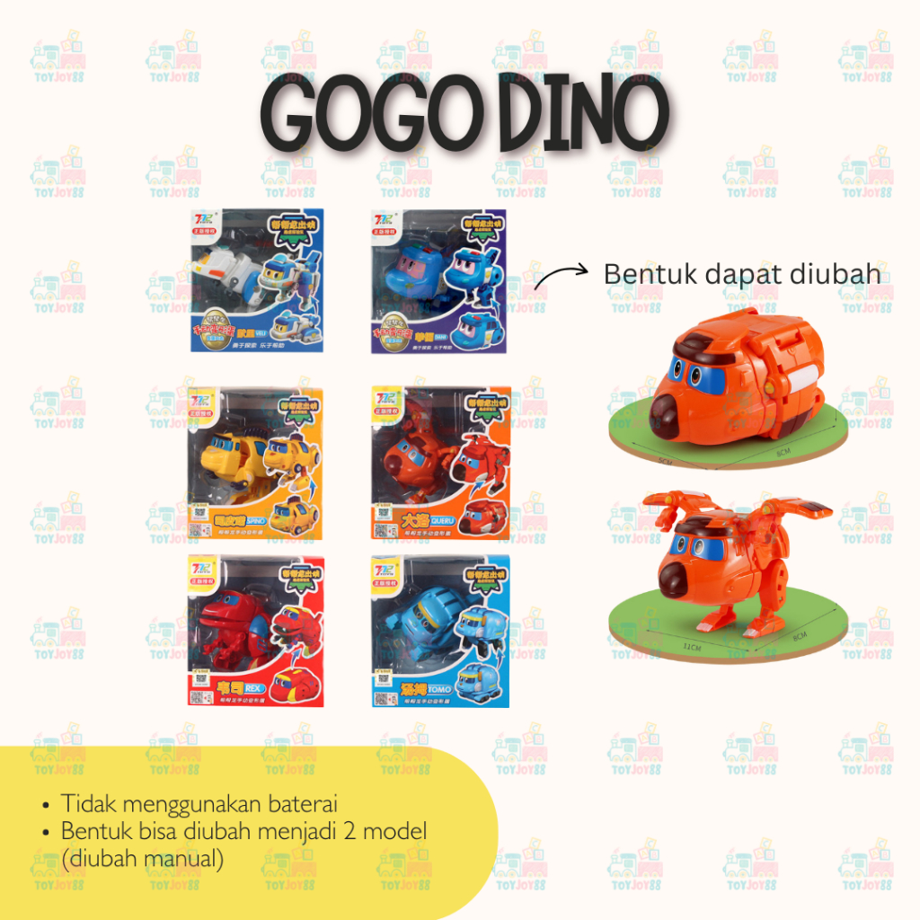 Mainan Anak GOGO DINO / GOGO DINO Robot Transformer Petualangan Berubah Dino Robot