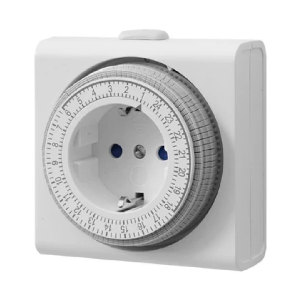 Krisbow Stop Kontak Timer Mekanik / Stop Kontak Waktu - Putih
