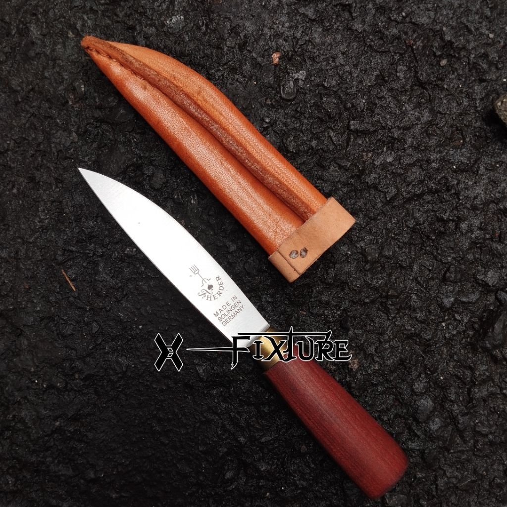 Pisau Cap Garpu 4 Inch Original Herder Solingen Germany Plus Sarung Kulit -0074