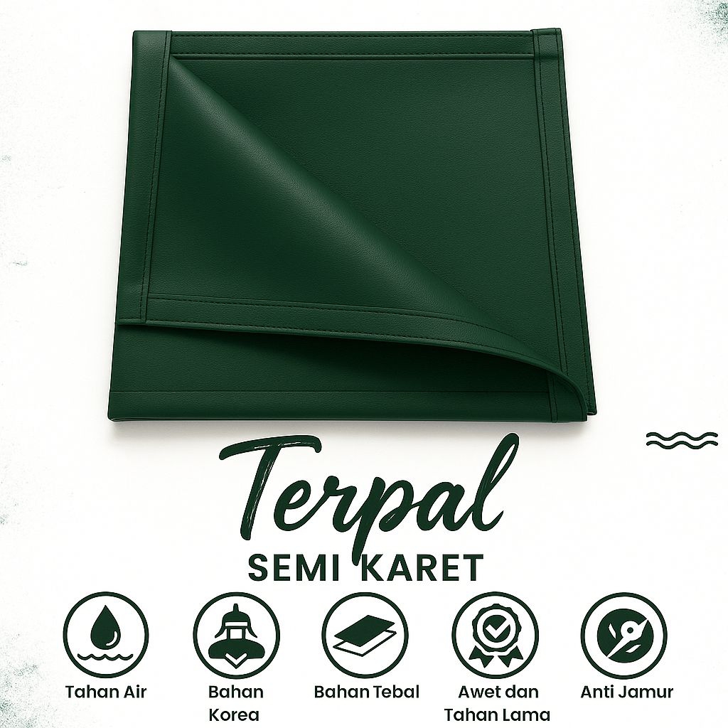 Terpal  Semi Karet Super UV ukuran 4x6 4x7 4x8 5x6 5x7 6x5 6x6  Hijau Waterproof