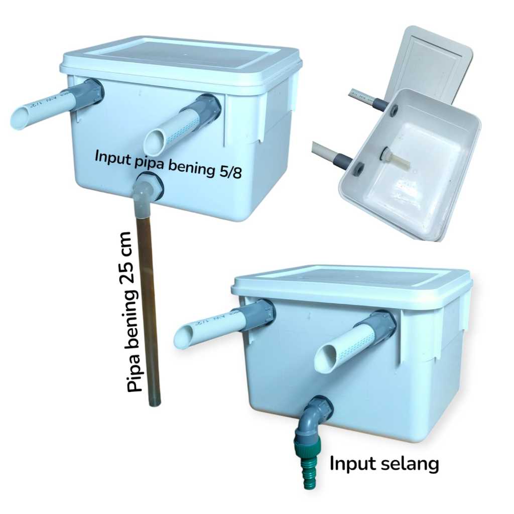NEW Box Filter Kolam Ikan Aquarium Input Depan Bekas Box Es Krim