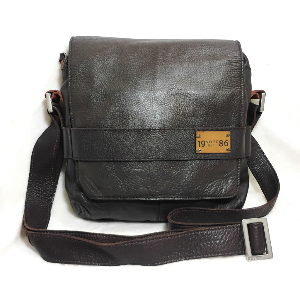[PRELOVED] Tas kulit asli Kulas Sling bag Slempang Pria laki Coklat Original Brand Velez