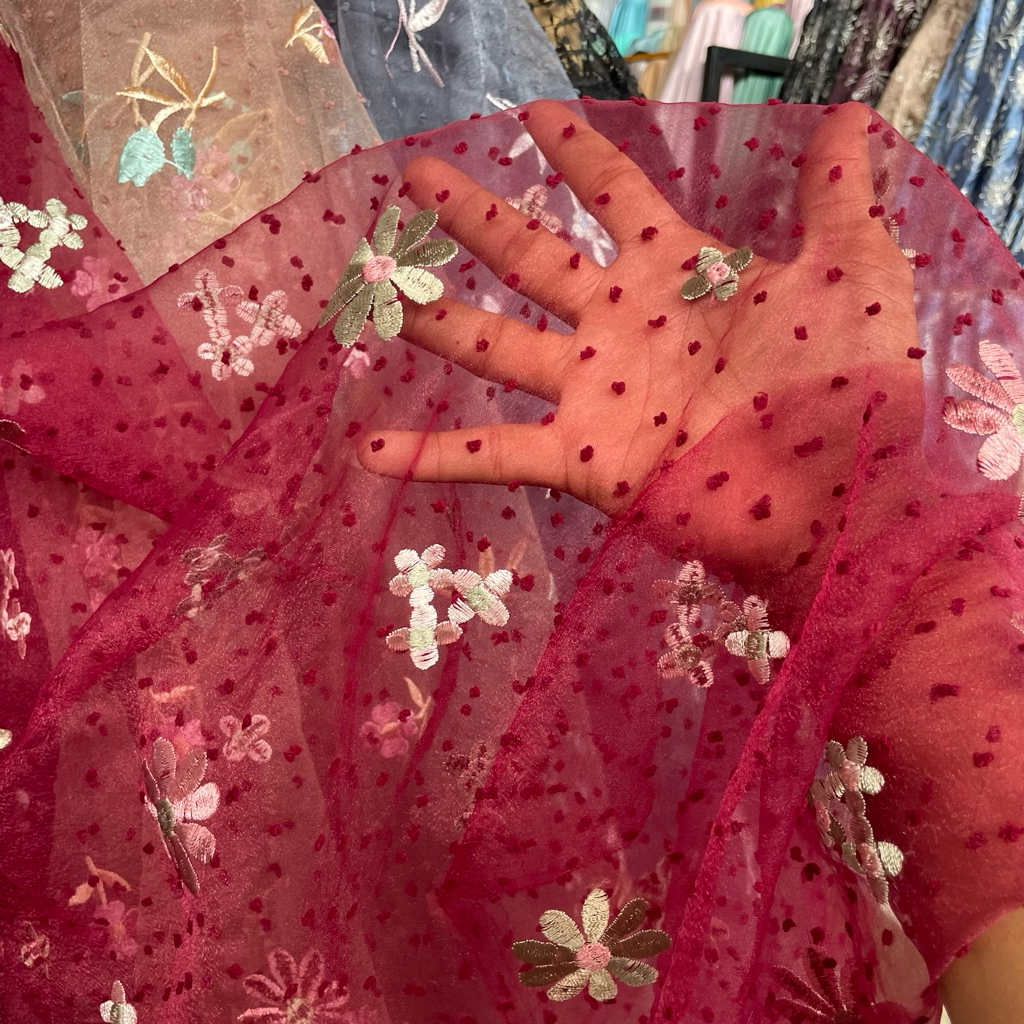 kain tile bordir/kain bordir tile