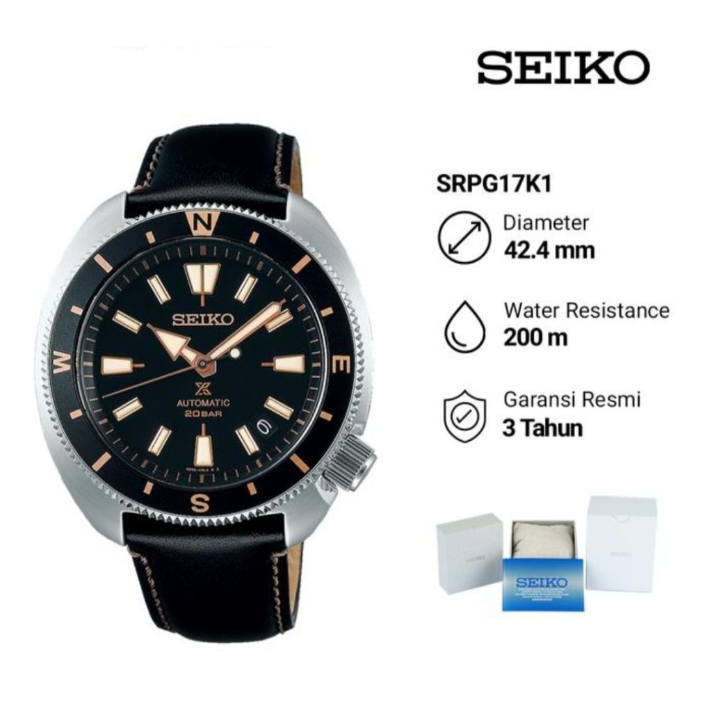 Seiko Prospex SRPG17K1 Tortoise Land Automatic Jam Tangan Pria Original