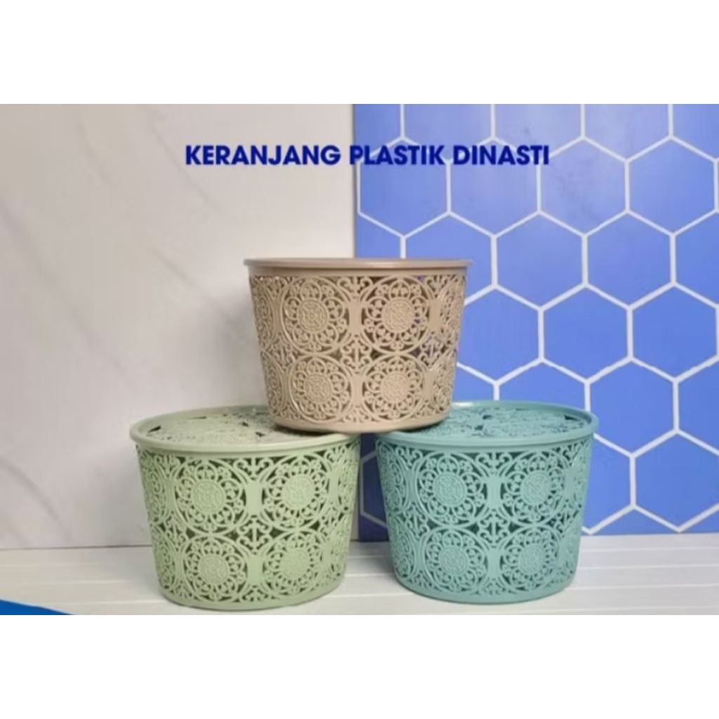 Keranjang Ukir Dinasty Tutup / Keranjang Bulat Keranjang Ukir