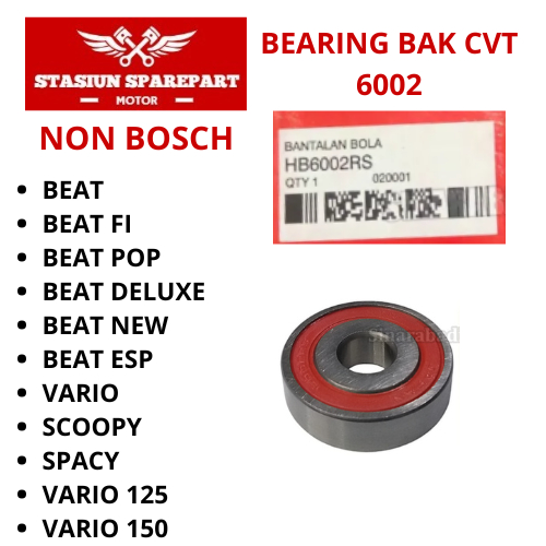 BEARING BERING LAHER BAK CVT HONDA 6002  BEAT FI POP ESP DELUXE NEW VARIO SCOOPY SPACY VARIO 125 150