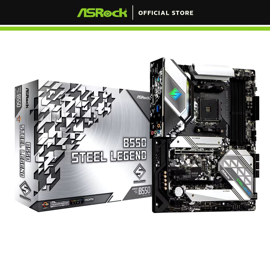 Motherboard ASRock B550 Steel Legend AMD AM4 Ryzen / Future AMD Ryzen Processor