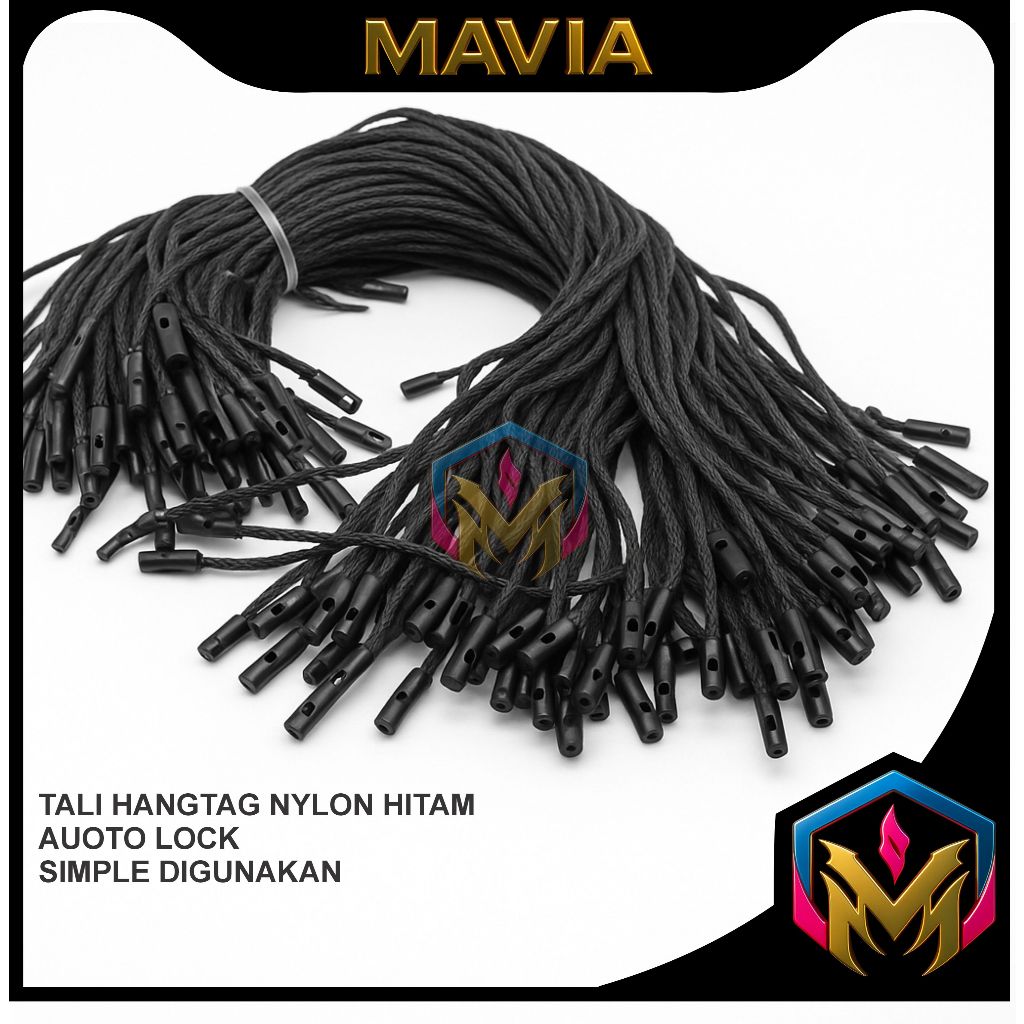 

TALI HANGTAG PREMIUM Hitam 1.000 PICIS / Tali Gantung katun untuk Label Baju dengan Kunci Plastik