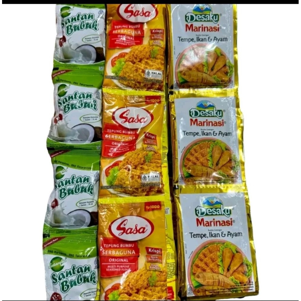 

❤️ ZAHRAZA 642❤️ PAKET KOMPLITE BUMBU DAPUR KRISPI ( 10 PCS MARINASI, 10 PCS TPUNG SASA, 10 PCS SANTAN BUBUK) HALAL
