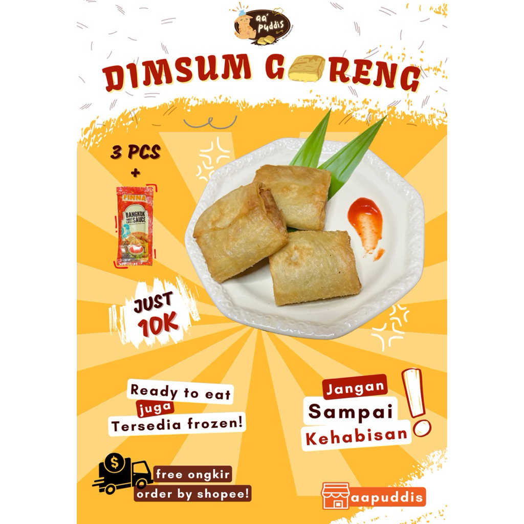 

Dimsum Goreng Keju Crot Frozen 10k isi 3pcs READY TANPA PO !!!