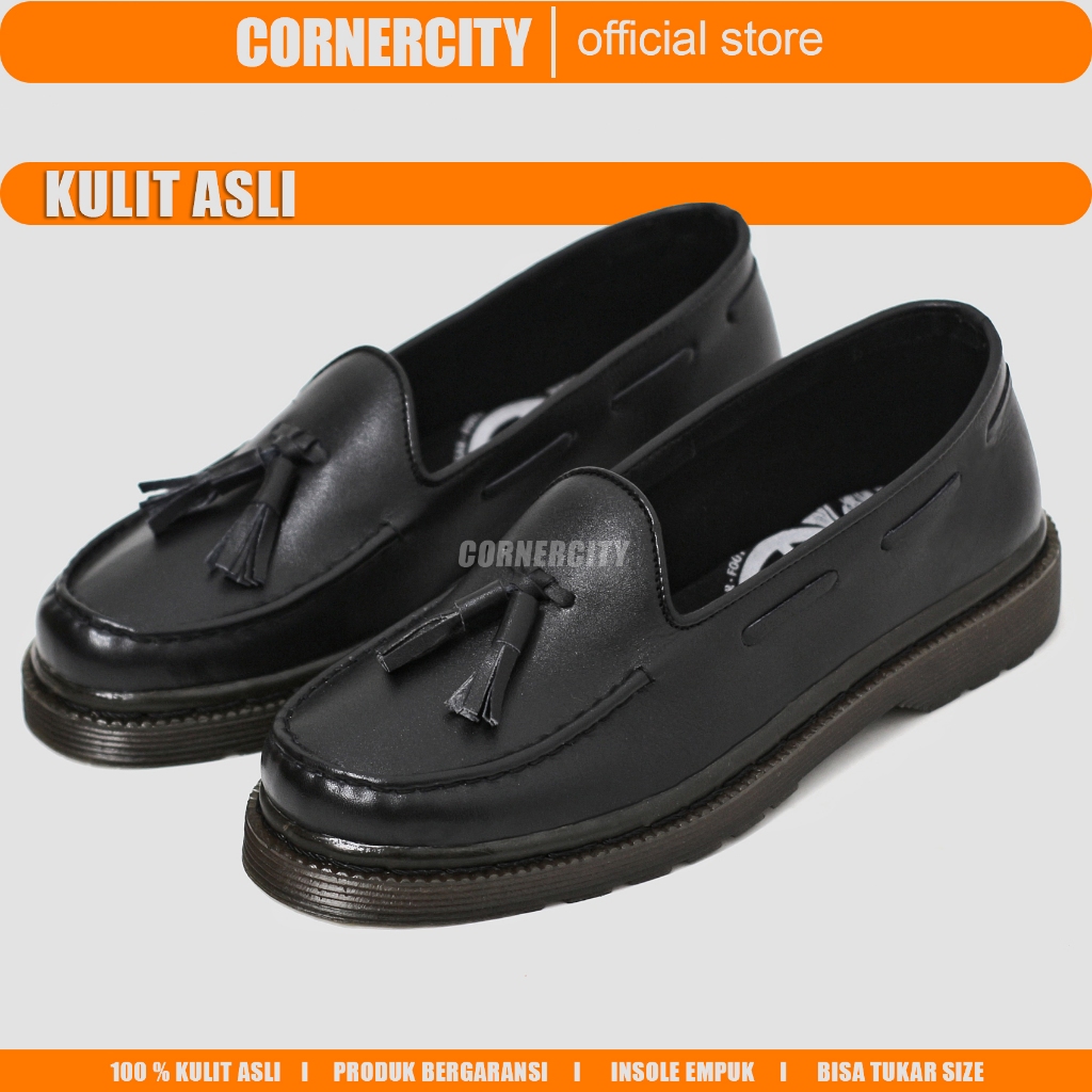 MONTELA - Sepatu Docmart Loafers Pria Kulit Asli