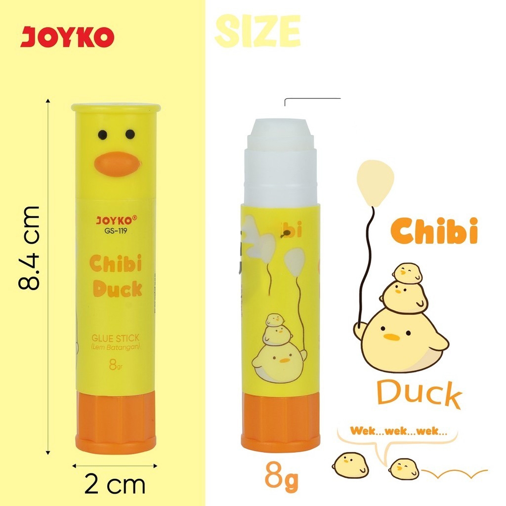 

Lem Stik Joyko 8gram | Chibi Duck Kode GS-119