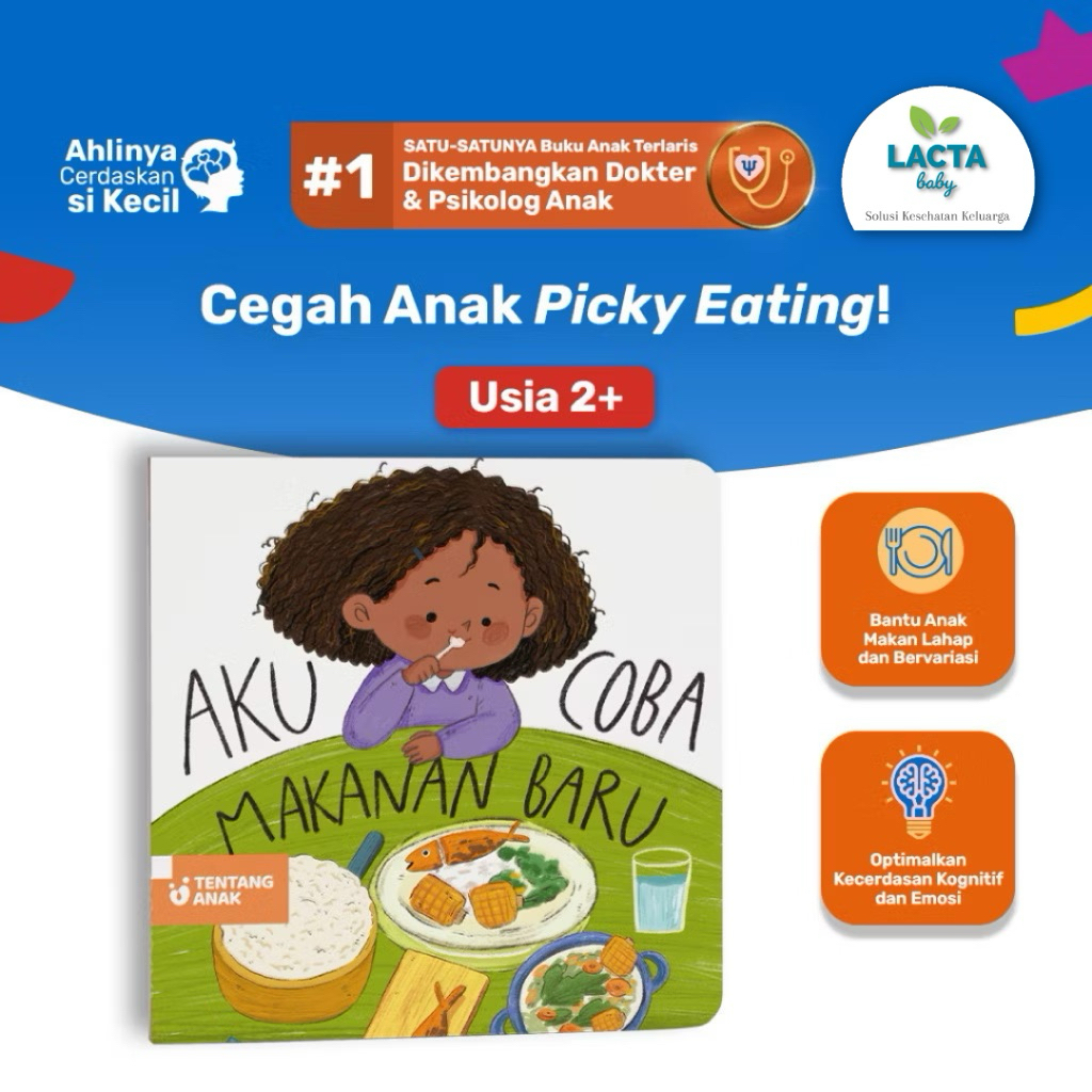 Tentang Anak - Boardbook Aku Coba Makanan Baru l Buku Cerita Anak Bergambar