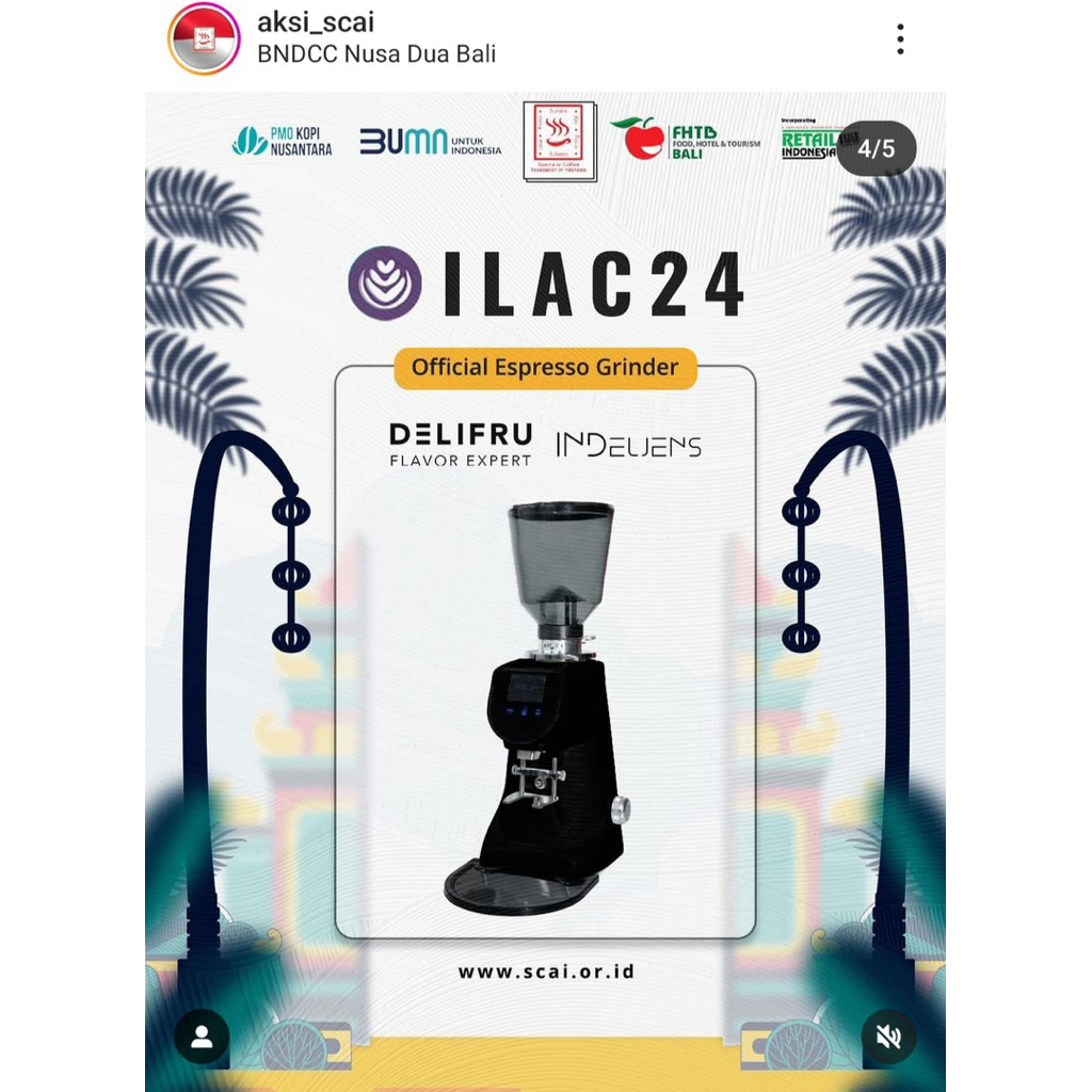 Mesin Grinder Penggiling Biji Kopi Elektrik Digital Indeljens Veloce