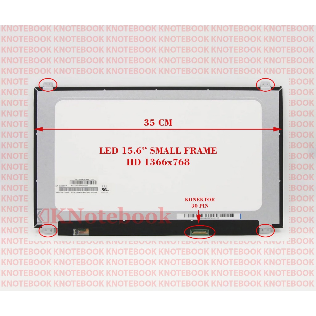 Layar LCD LED Asus X505Z 15.6 Inch Slim 30 Pin SMALL FRAME HD 1366x768 NT156WHM-N45 V8.0