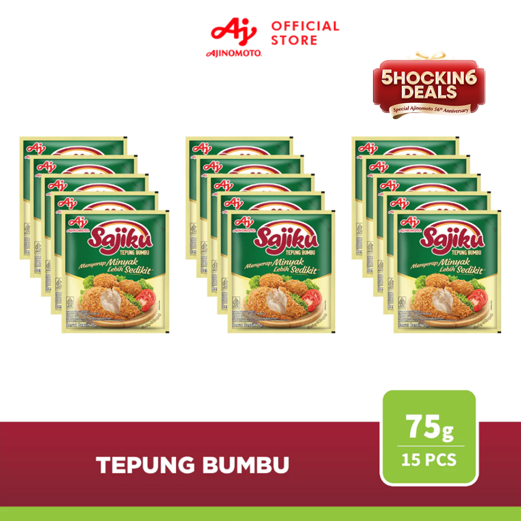 

Sajiku® Tepung Bumbu Menyerap Minyak Lebih Sedikit 75g (15pcs)