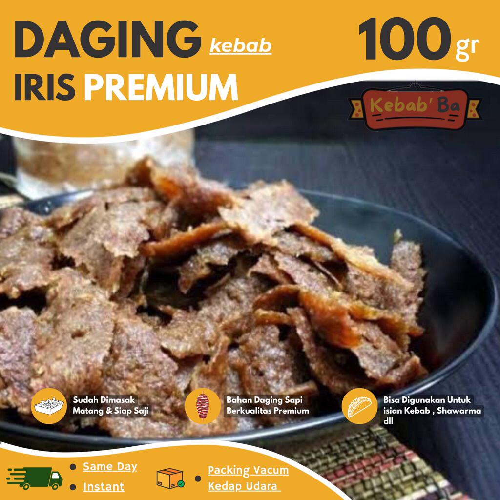 

DAGING KEBAB IRIS MATANG 100 GRAM PREMIUM SLICE DAGING KEBAB DAGING SAPI PREMIUM
