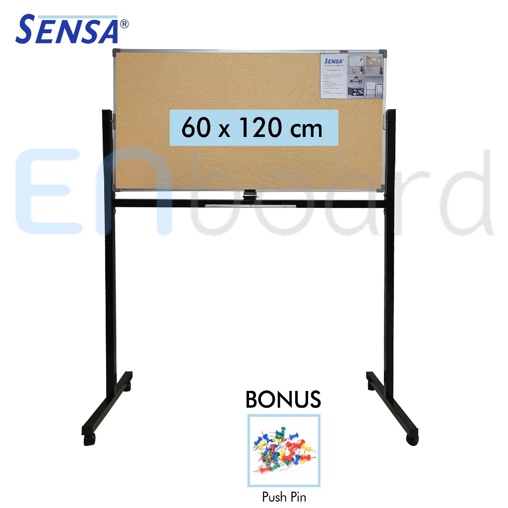 

Softboard / Pin Board / Cork Board / Papan Pengumuman / Mading Standing Polos Sensa 60 x 120 cm