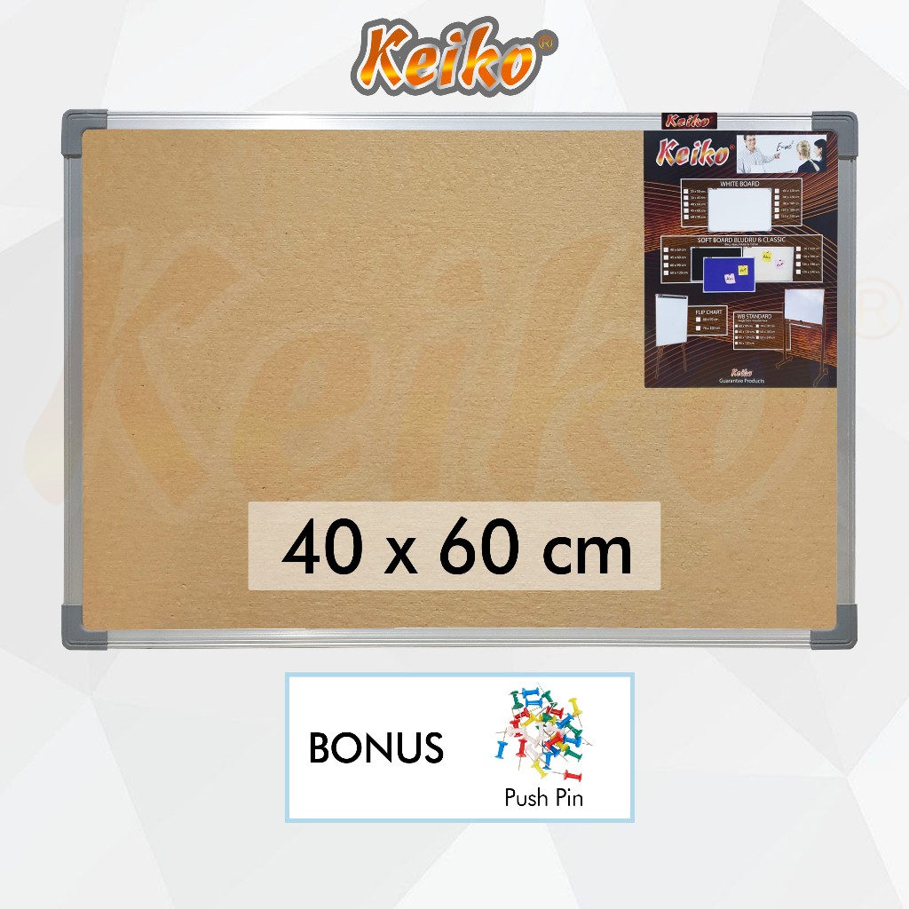 

Softboard / Pin Board / Cork Board / Papan Pengumuman / Mading Gantung Polos Keiko 40 x 60 cm