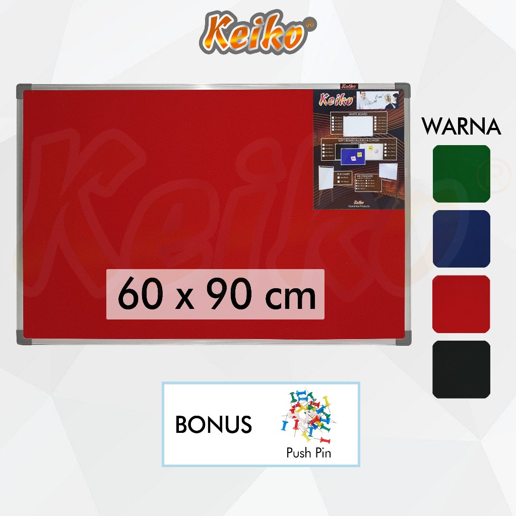 

Softboard / Pin Board / Cork Board / Papan Pengumuman / Mading Gantung Bludru Keiko 60 x 90 cm