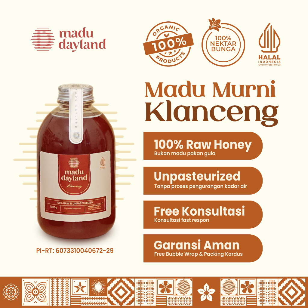 

Madu Murni Kelanceng Trigona Madu Dayland 100% Raw Honey