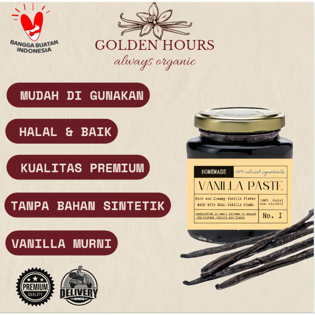 

100gr Vanilla Pasta Halal (non alkohol) premium Gourmet